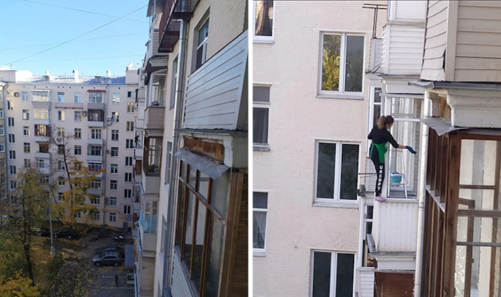 20 Heart Stopping Safety Fails, cleaning window 20 m above ground