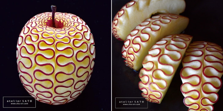 Tomoko Sato fruit carvings