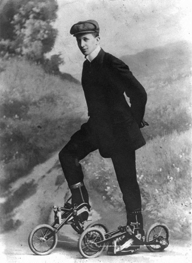 Odd Vintage Tech Inventions, These mini bikes for your feet from the 1910s don't look safe at all!