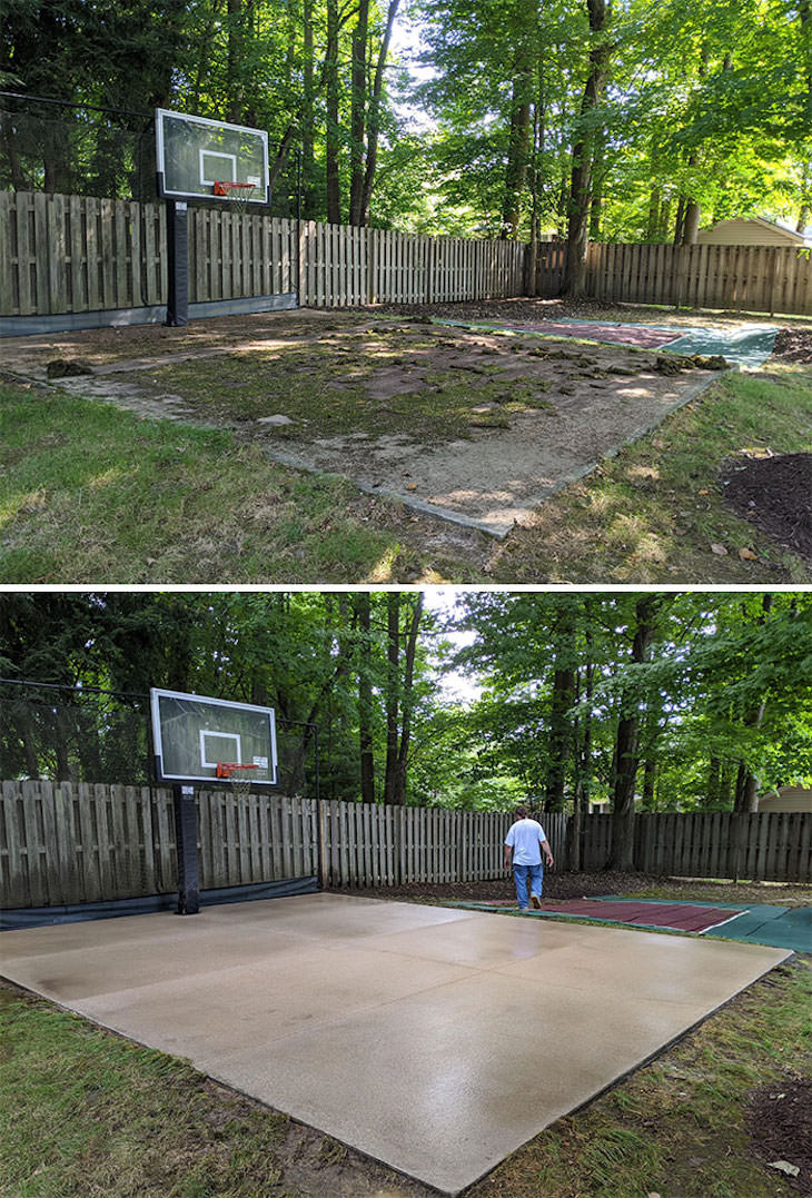 Before & After: Impressive Washing Makeovers, basketball court