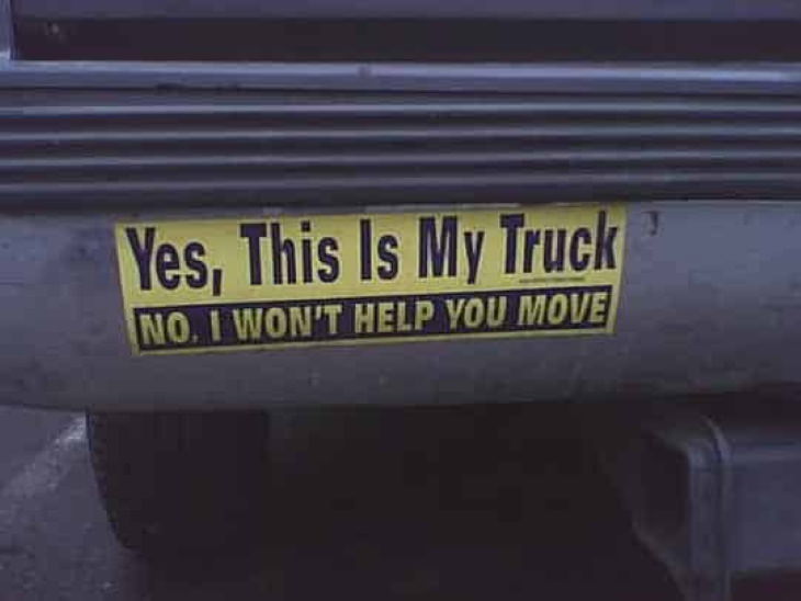 Funny Bumper Stickers Truck owners 
