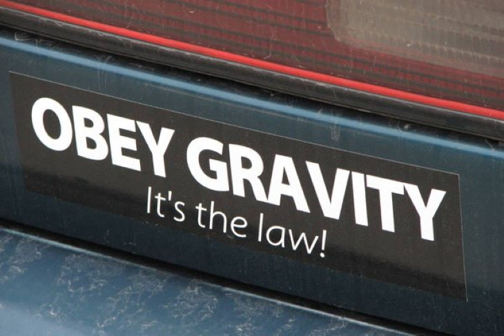 Funny Bumper Stickers obey gravity