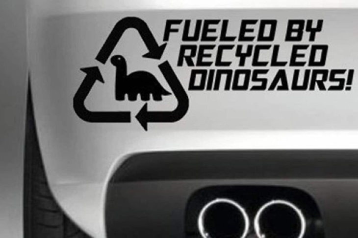 Funny Bumper Stickers recycled dinosaurs