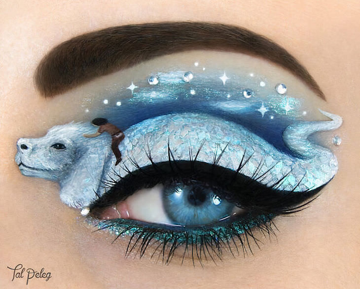 Incredible Makeup Artist Uses Eyelids As Canvas, white dragon