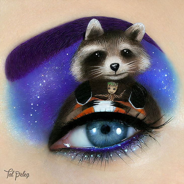Incredible Makeup Artist Uses Eyelids As Canvas, guardians of the galaxy