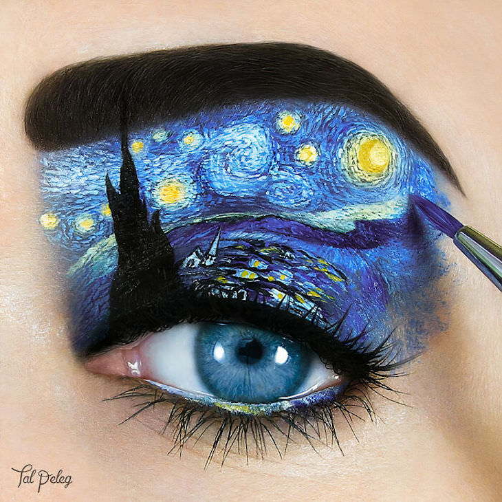 Incredible Makeup Artist Uses Eyelids As Canvas, Starry night