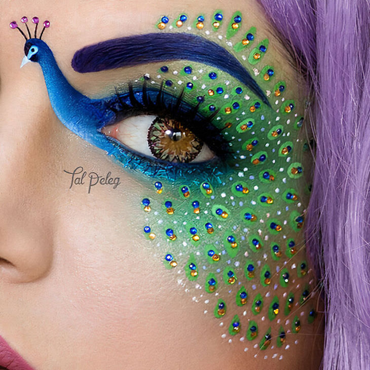 Incredible Makeup Artist Uses Eyelids As Canvas, peacock