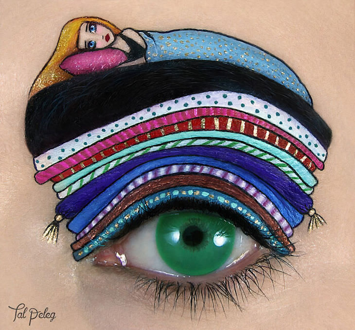Incredible Makeup Artist Uses Eyelids As Canvas, the princess and the pea