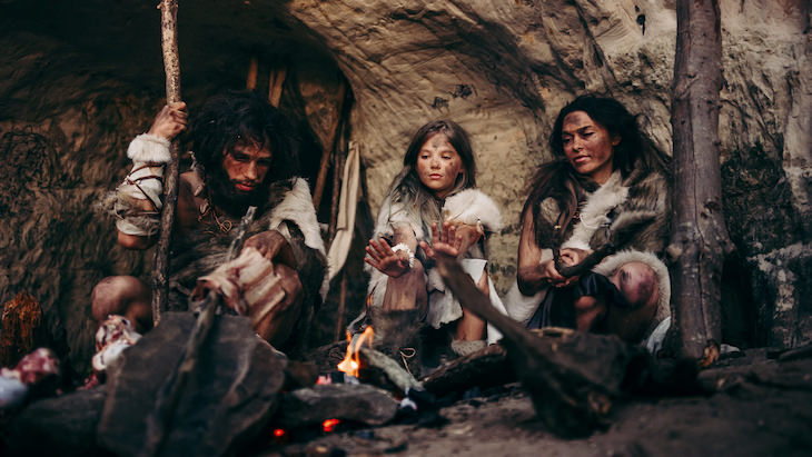 7 Fascinating Facts About Ancient Humans, prehistoric humans around a fire