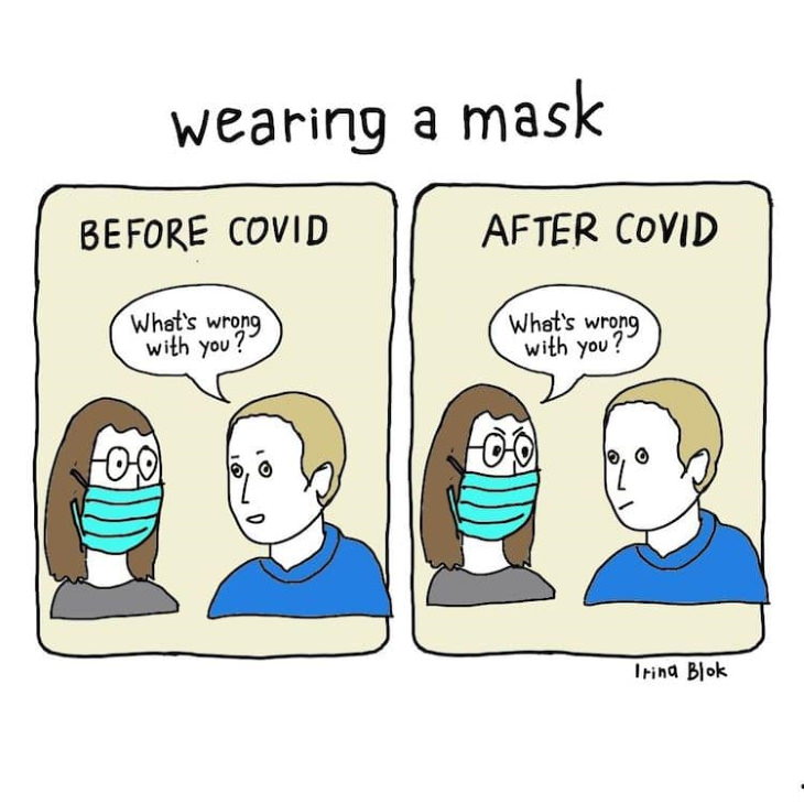 COVID-19 Comics by  Irina Blok face masks