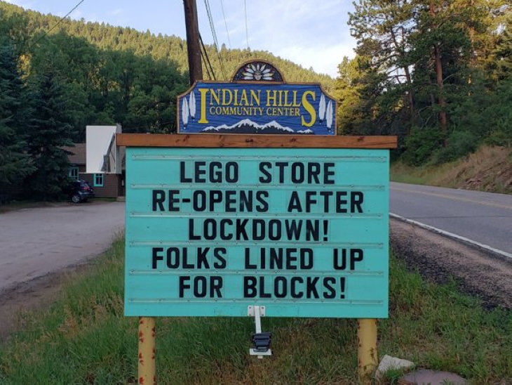Indian Hills Community Center Signs lego store