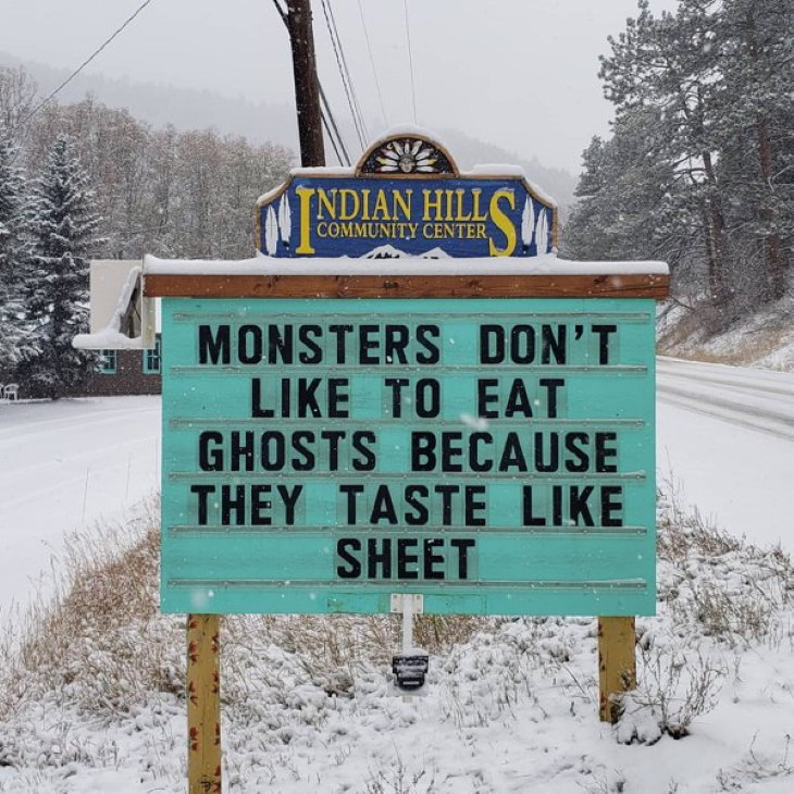 Indian Hills Community Center Signs monsters