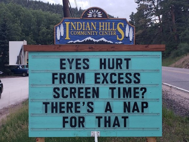 Indian Hills Community Center Signs nap
