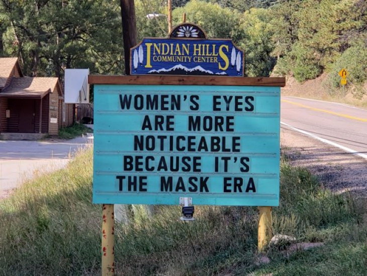 Indian Hills Community Center Signs mask era