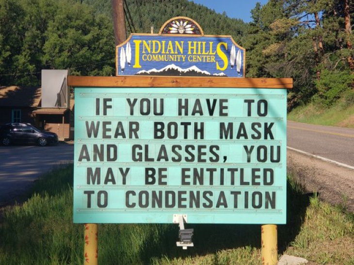 Indian Hills Community Center Signs condensation