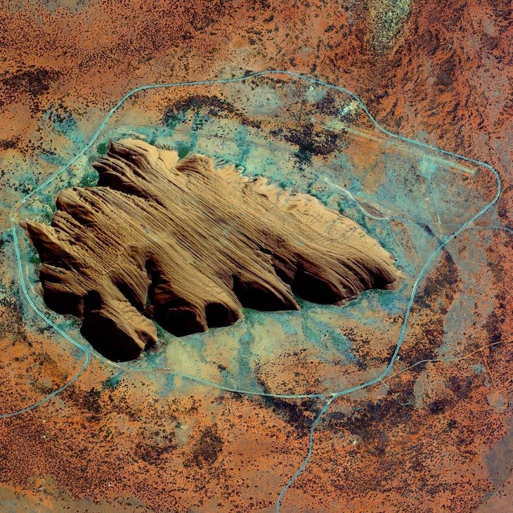 15 Stunning Aerial Shots of UNESCO Heritage Sites, Ayers Rock, Uluru-Kata Tjuta National Park, Australia