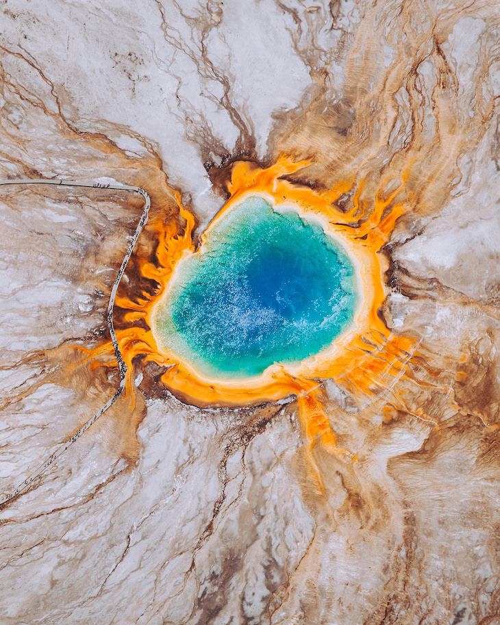 15 Stunning Aerial Shots of UNESCO Heritage Sites, Grand Prismatic Spring, Yellowstone National Park, USA