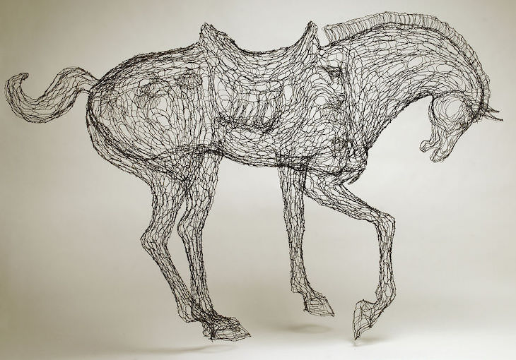 Stunning Wire Sculptures from 12 Different Artists, Tang Horse by Elizabeth Berrien