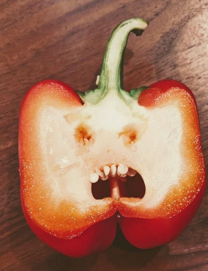 Funny-Shaped Fruits & Veggies, red pepper