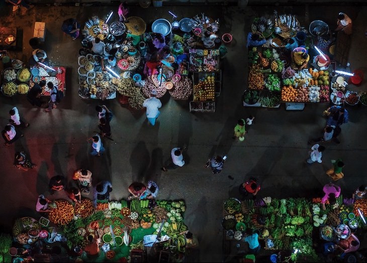 12 Unforgettable Photos of Asia by Zay Yar Lin, Night Market in Yangon, Myanmar