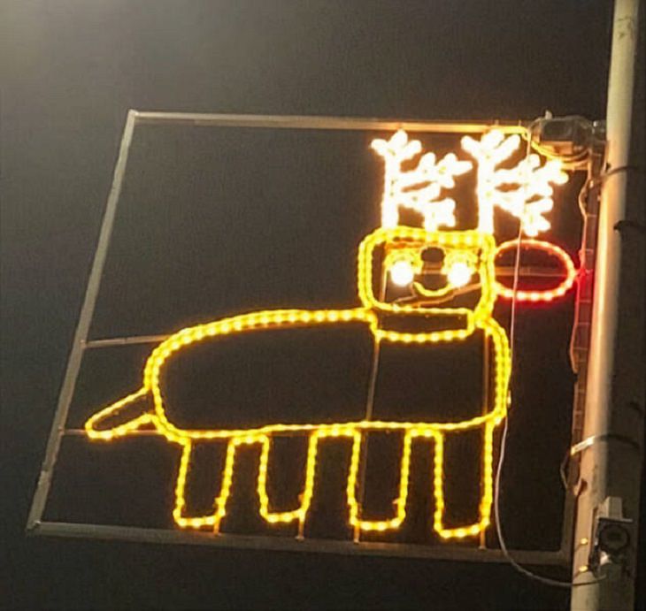 Christmas lights Festival in Newburgh, Fife County, Scotland inspired by children’s holiday drawings