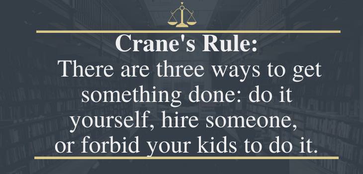funny laws, Crane's rule