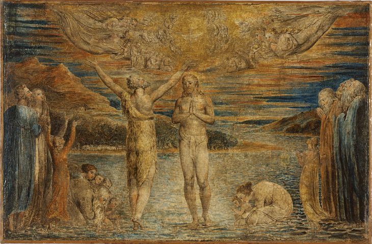 William Blake Paintings,  Baptism of Christ