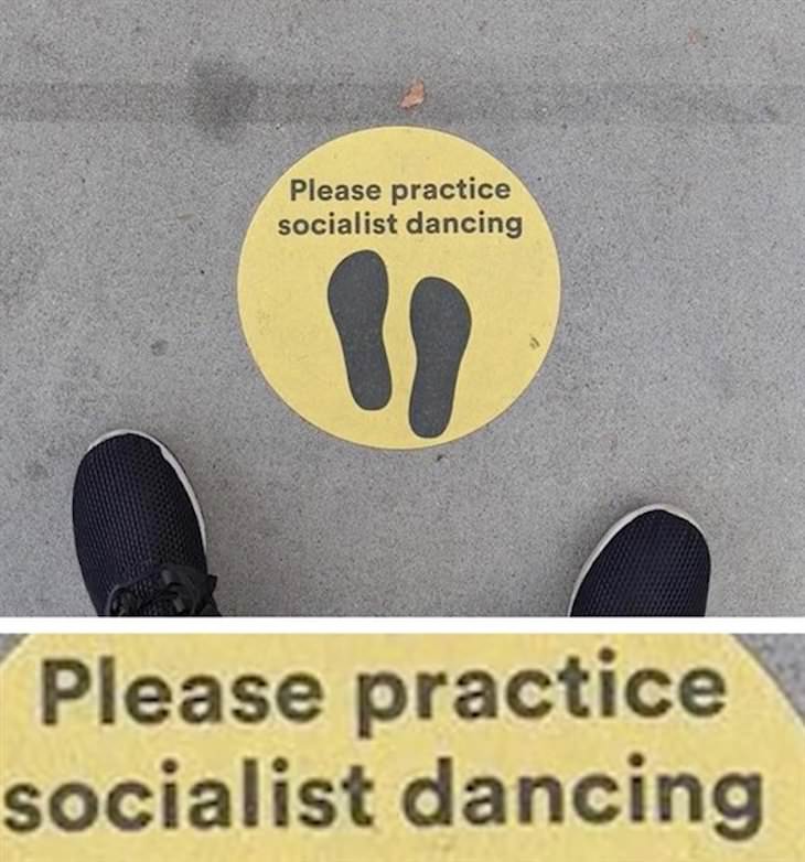 14 Funny Spelling Mistakes on Public Signs, socialist dancing