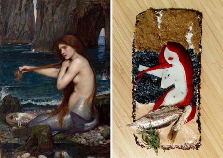 Sandwiches Inspired by Iconic Paintings John William Waterhouse - 'Mermaid' (1901)