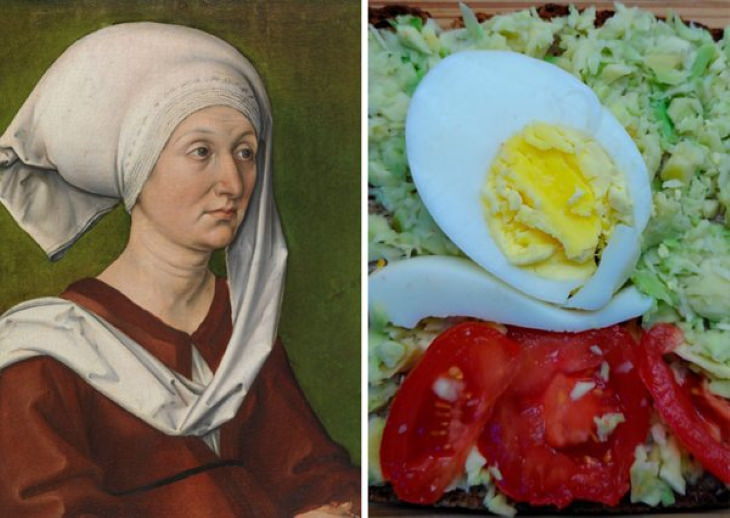 Sandwiches Inspired by Iconic Paintings Albrecht Dürer - 'Portrait Of Barbara Dürer' (1490)
