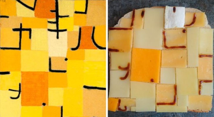Sandwiches Inspired by Iconic Paintings Paul Klee - 'Signs In Yellow' (1937)