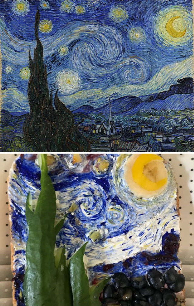 Sandwiches Inspired by Iconic Paintings Vincent Willem Van Gogh - 'Starry Night' (1889)