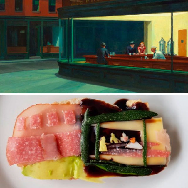 Sandwiches Inspired by Iconic Paintings Edward Hopper - 'Nighthawks' (1942)