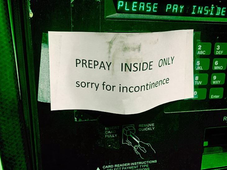 14 Funny Spelling Mistakes on Public Signs, sorry for incontinence