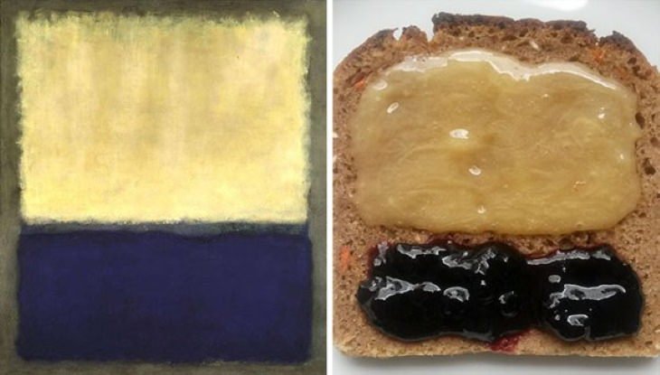Sandwiches Inspired by Iconic Paintings Mark Rothko - Untitled (Yellow And Blue) (1954)