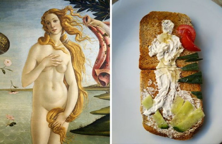 Sandwiches Inspired by Iconic Paintings Sandro Botticelli - 'The Birth Of Venus' (1480s)