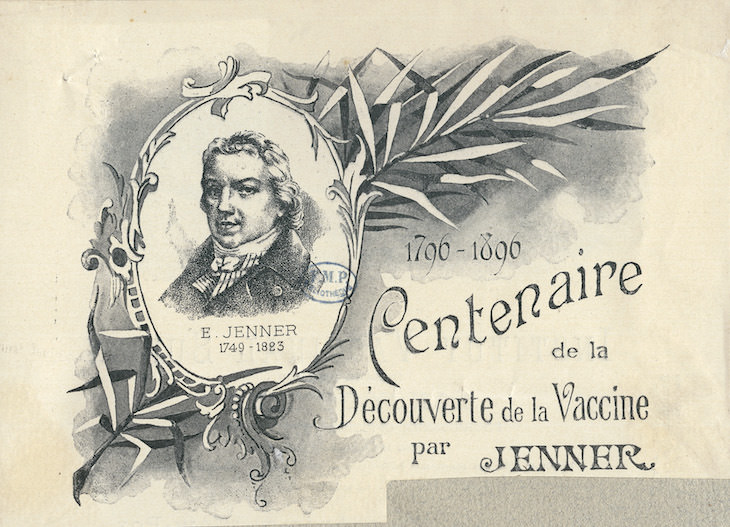 5 of The Most Important Vaccines in History, French print in 1896 marking the centenary of Jenner's vaccine