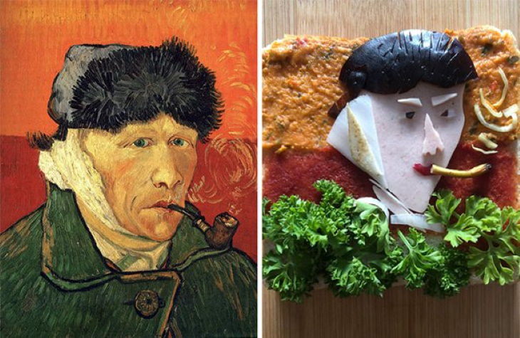 Sandwiches Inspired by Iconic Paintings Vincent Willem Van Gogh - 'Self-Portrait' (1889)