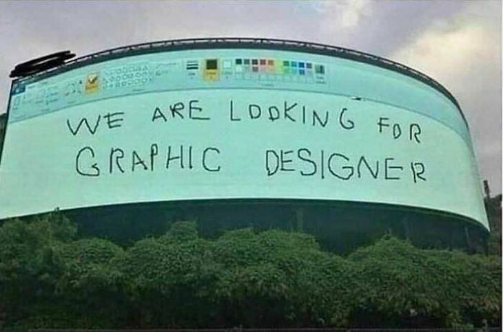 Funny signs, graphic designer