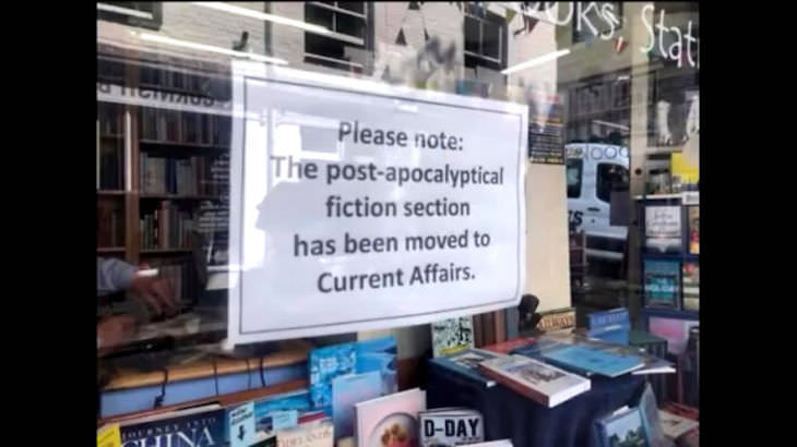 Funny signs, post apocalyptical fiction 