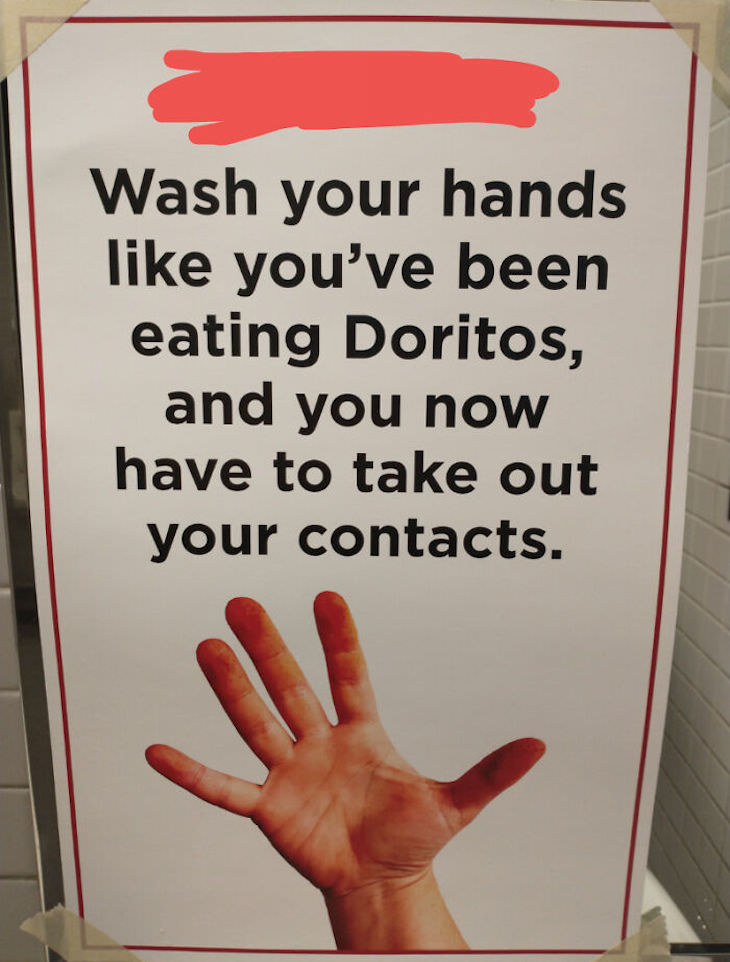 Funny signs, wash your hands