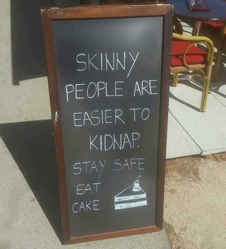 Funny signs, eat cake