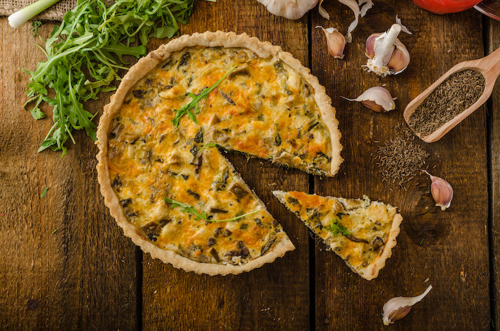 Popular breakfast foods of the past, quiche