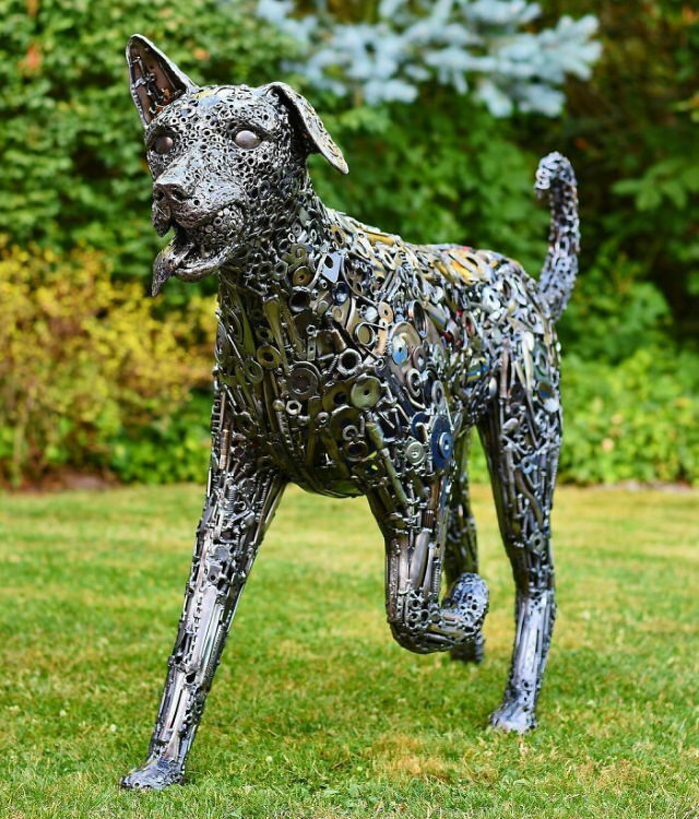 Brian Mock Metal Sculptures dog