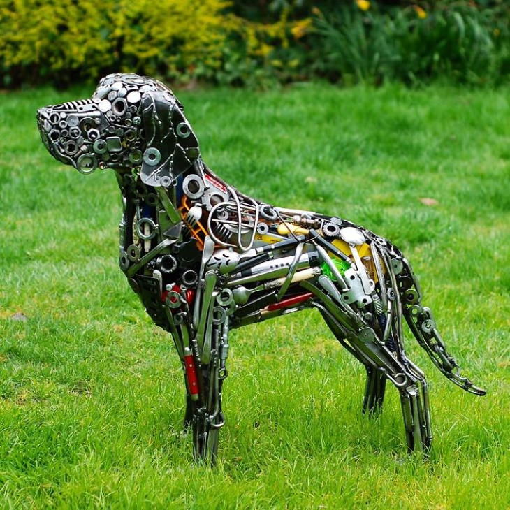 Brian Mock Metal Sculptures dog