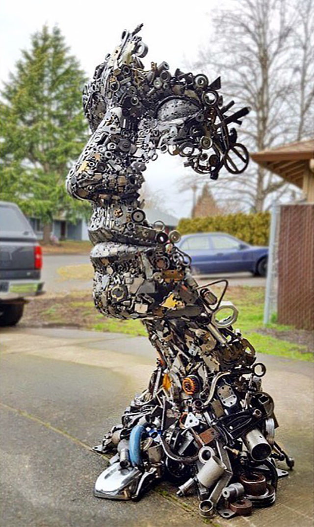 Brian Mock Metal Sculptures face