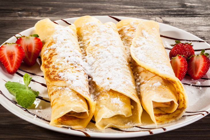 Popular breakfast foods of the past, crepes