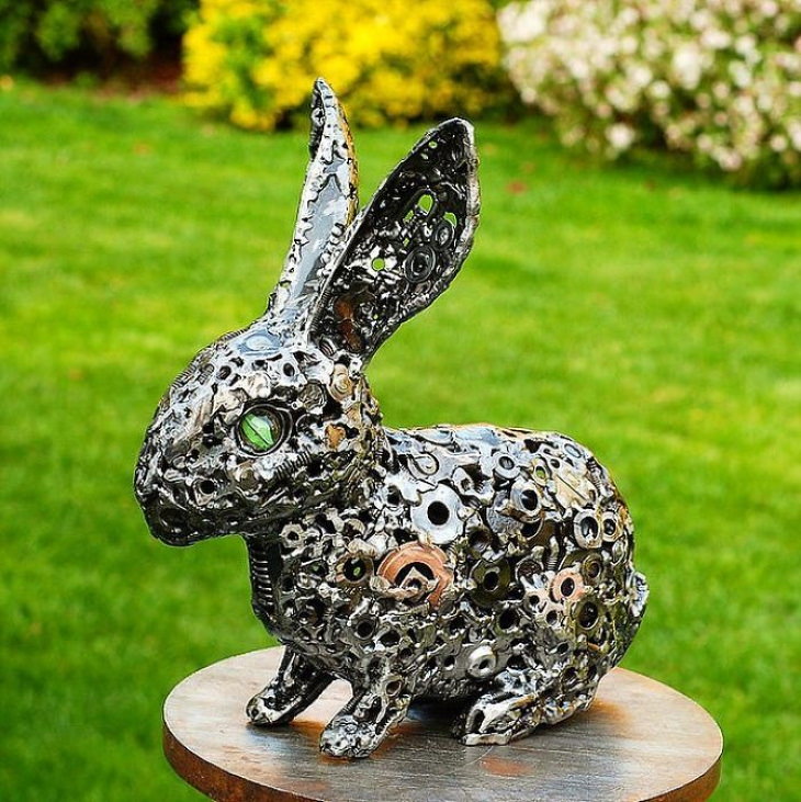 Brian Mock Metal Sculptures rabbit