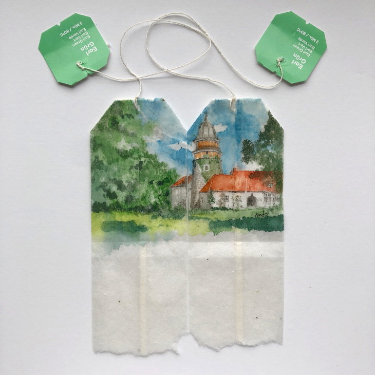 Teabag Art by Ruby Silvious, scenery
