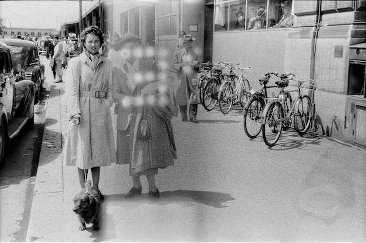 Mysterious Road Trip Photos From 1951 Discovered, woman with dog
